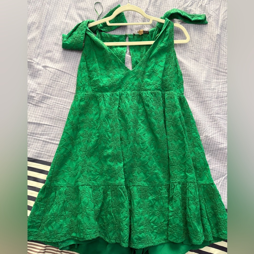 Zara Green Romper/Playsuit Looks Like Dress